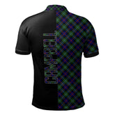 Campbell of Cawdor Modern Tartan Polo Shirt Half of Me - Cross Style